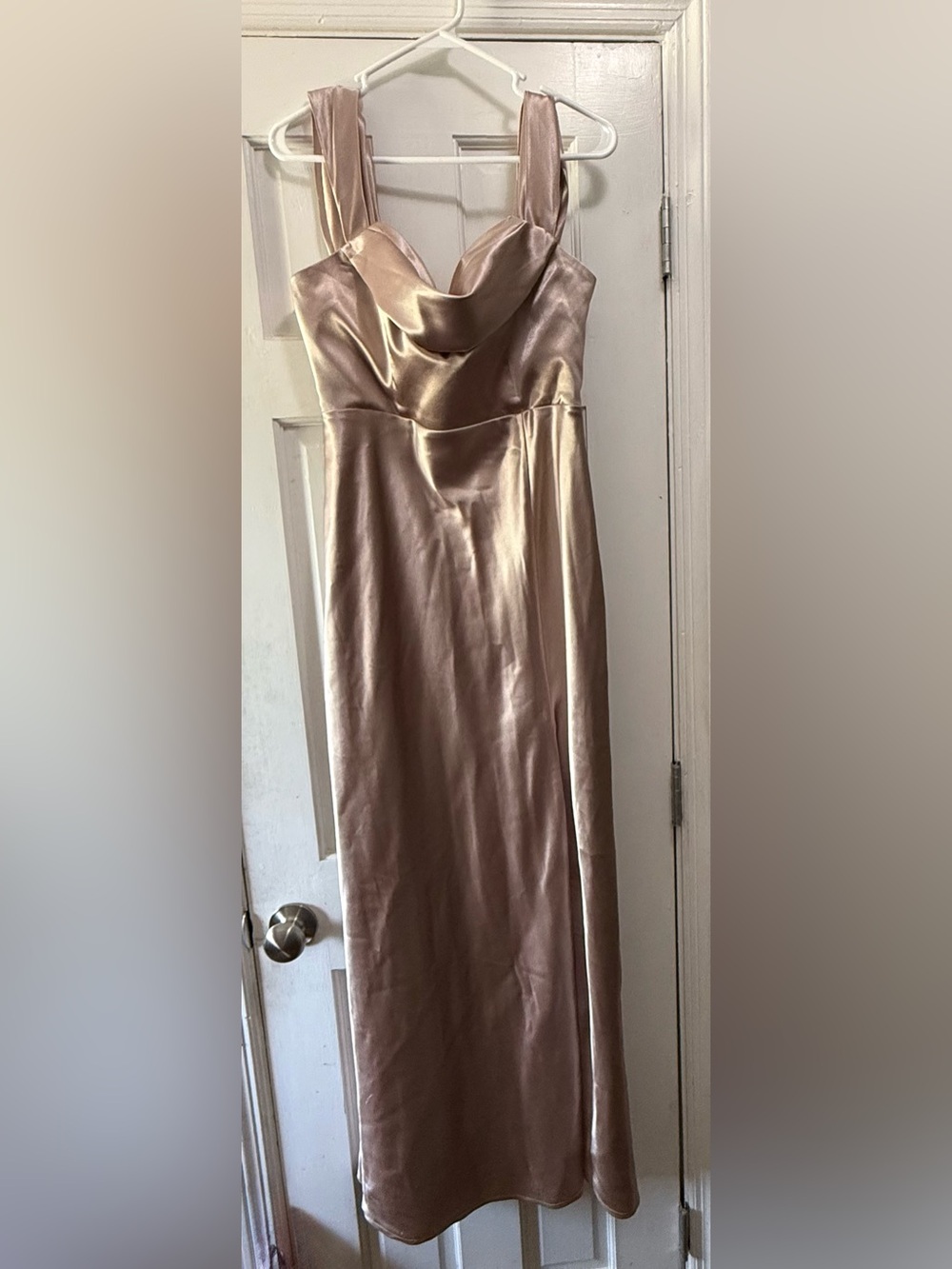 Birdy Grey Satin Midi Skirt Bridesmaid dress Size Medium